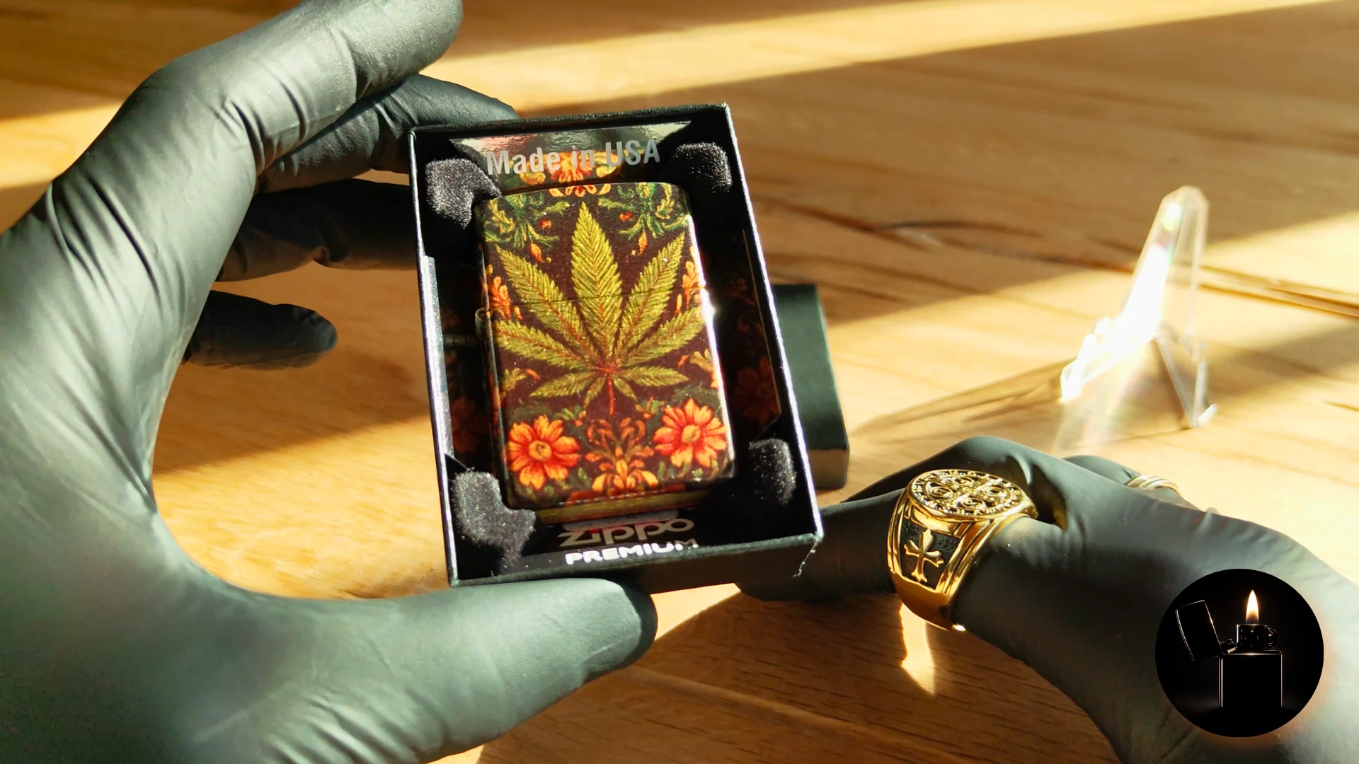 Zippo Leaf & Flowers Design Cannabis Tapestry 47139 front view