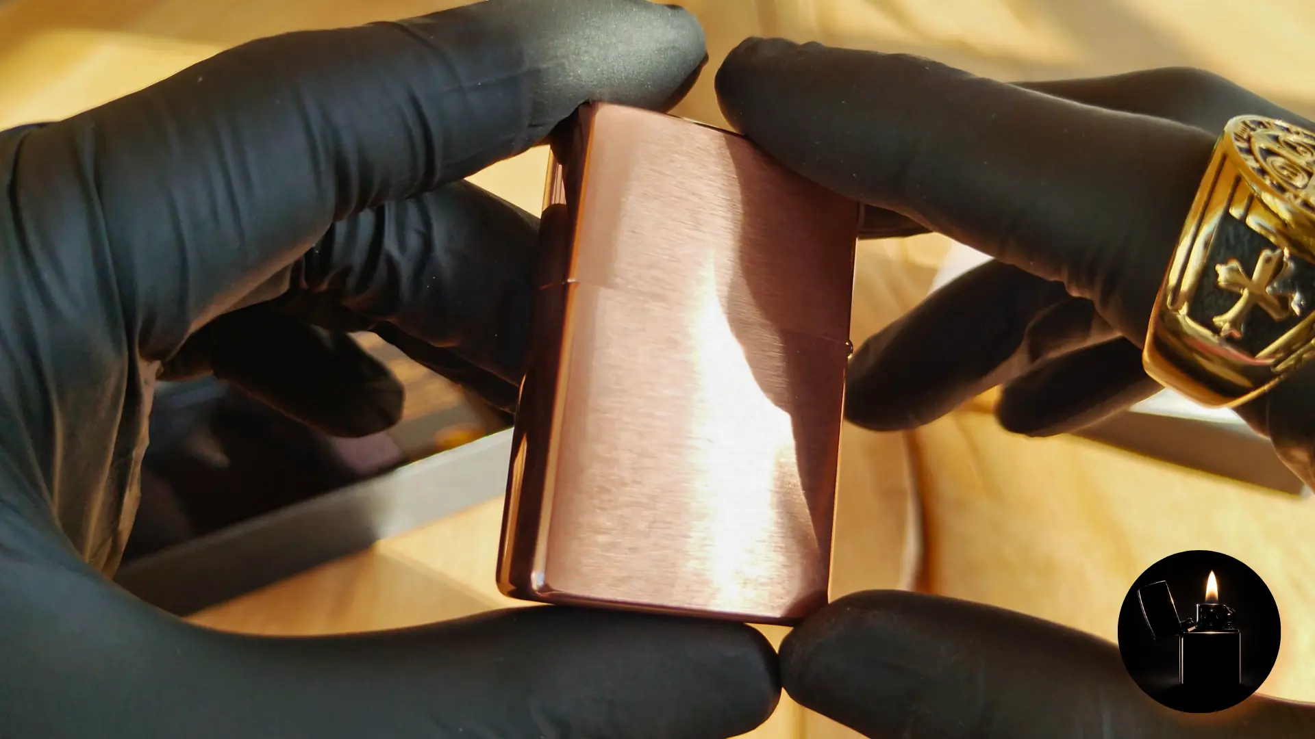 Zippo Regular Solid Copper Pre-Production Model 48107 back view