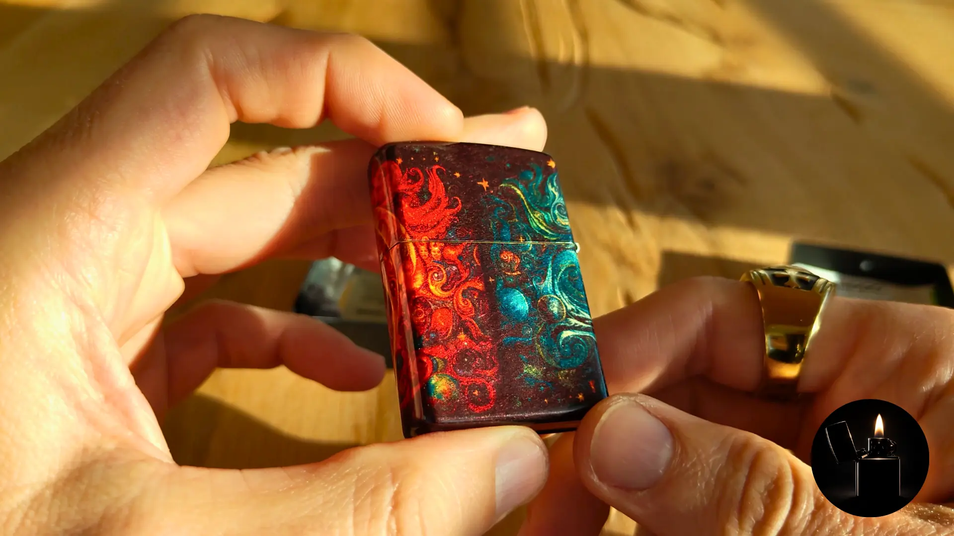 Zippo Spiritual Sun and Moon Design 46563 back view
