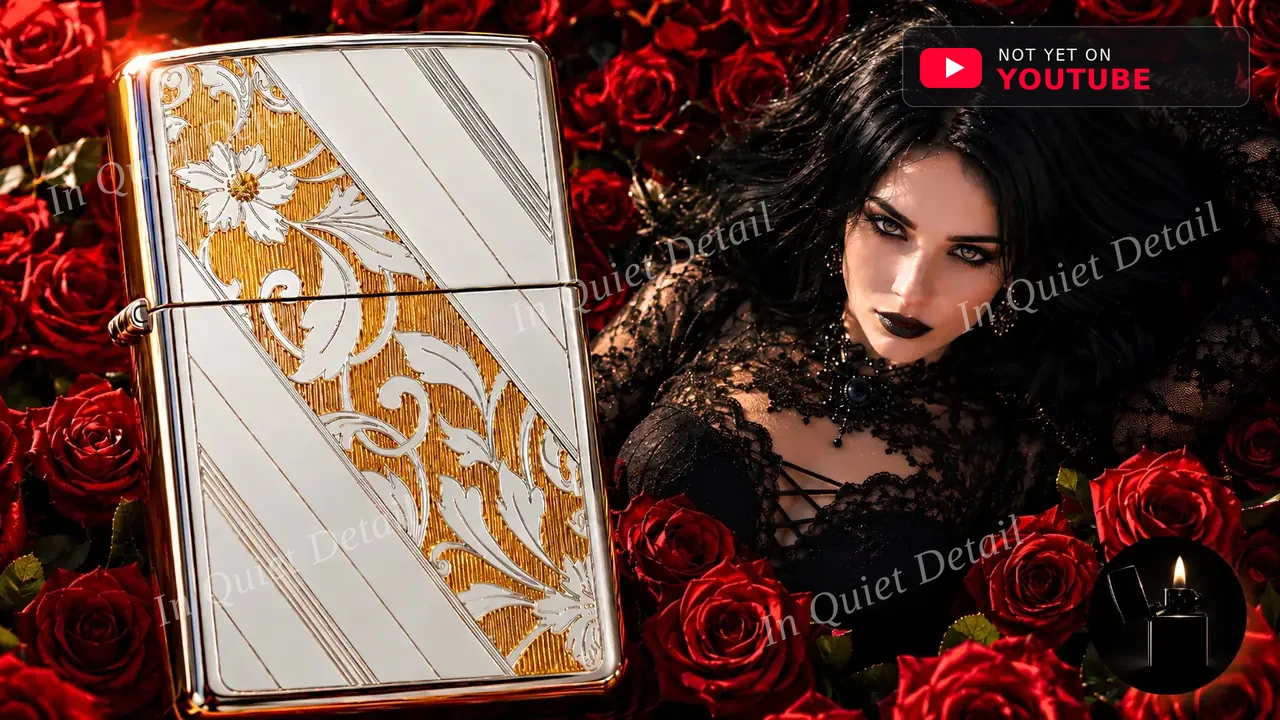 Zippo Inlaid Floral – Silver Plated with 24K Gold Inlay 104WG