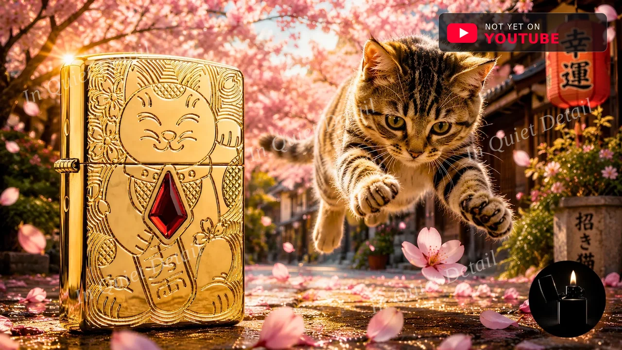 Zippo Japanese Lucky Cat Design Armor 49802