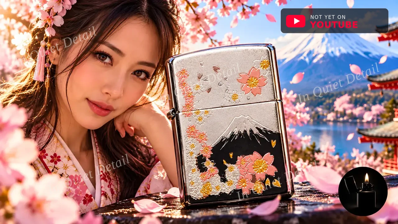 Zippo Sakura and Mount Fuji (Denchūban Sakura Fuji) - Japan Exclusive 電鋳板 桜富士 Brushed Chrome