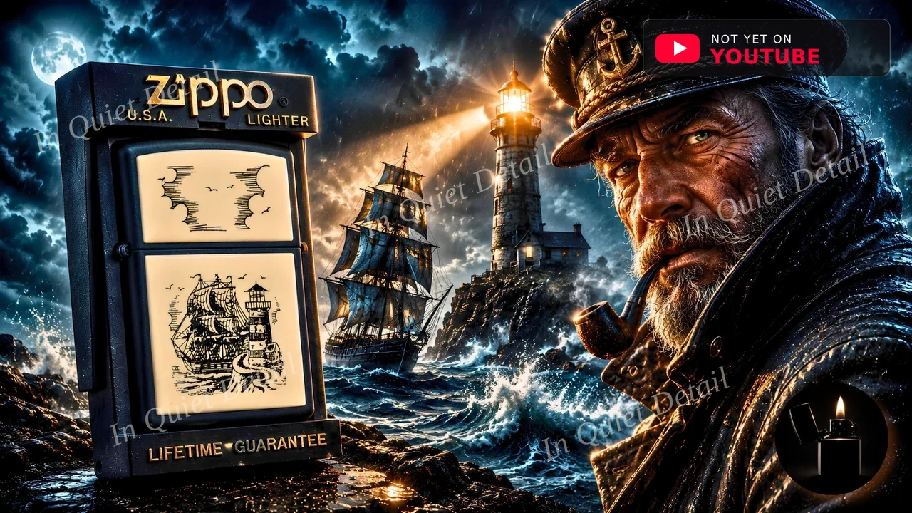 Zippo Scrimshaw Ship & Lighthouse 368